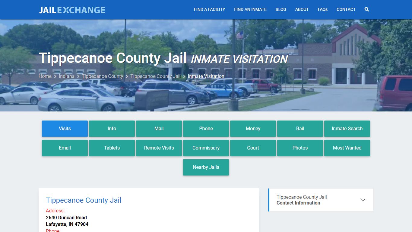 Inmate Visitation - Tippecanoe County Jail, IN - Jail Exchange